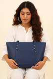 Tote with pocket-Blue