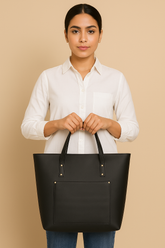 Tote with pocket black