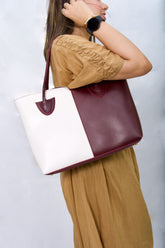 Two tone : White + Maroon