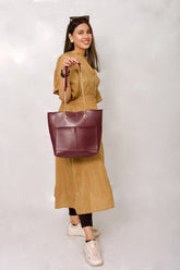 Maroon slouch shoulder bag