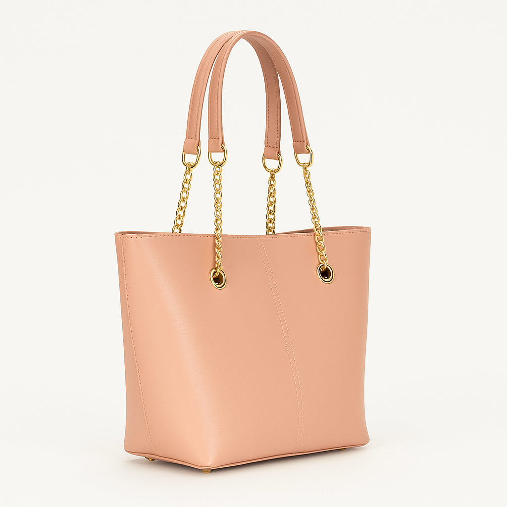 Bag with long chain handle- Pink