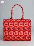 Red printed canvas