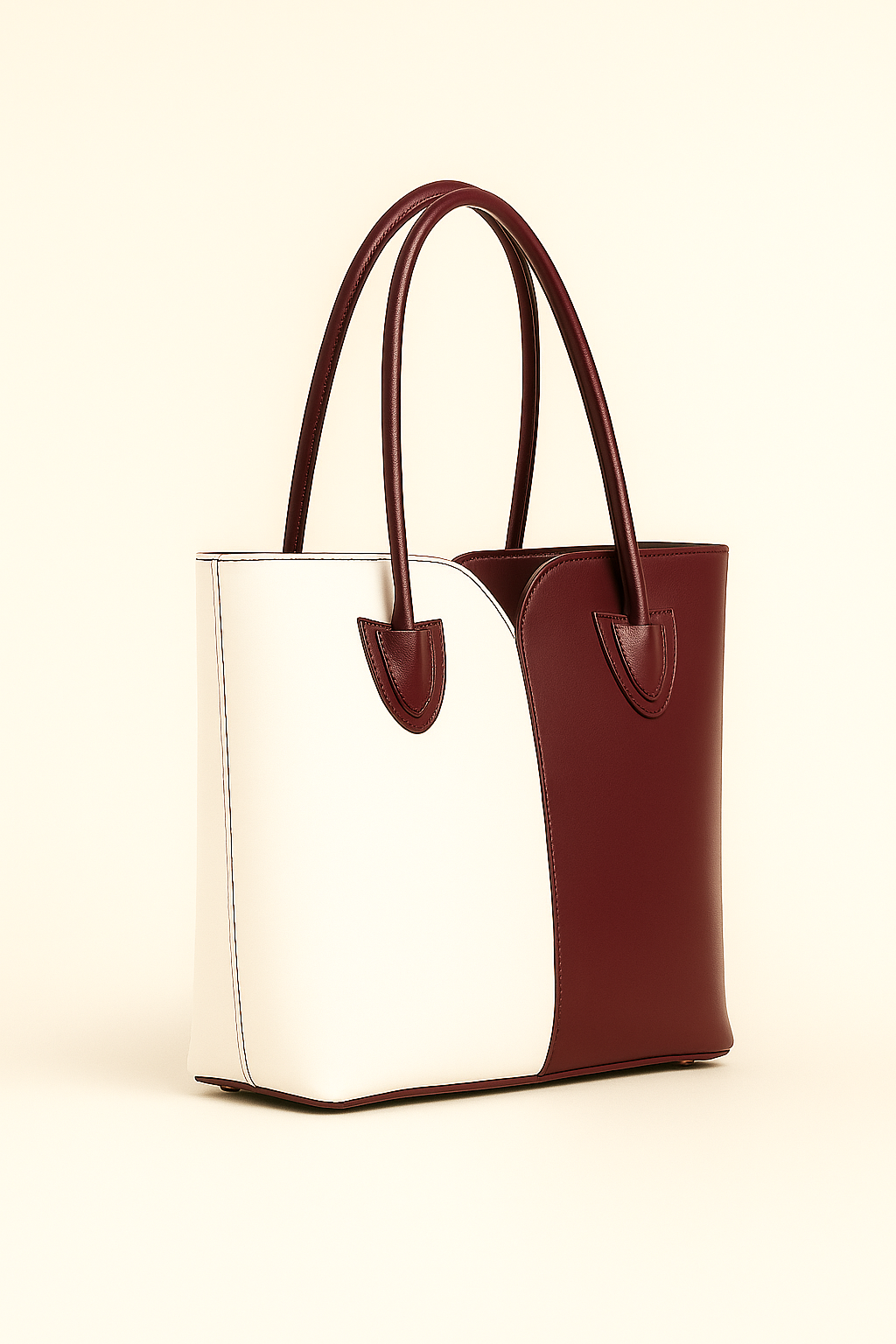 Two tone : White + Maroon