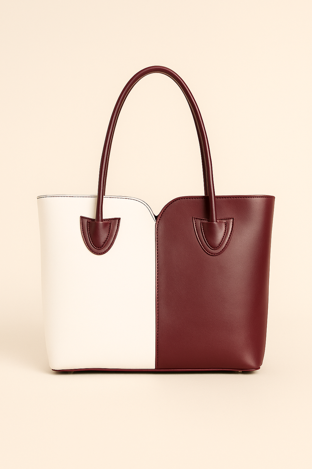 Two tone : White + Maroon